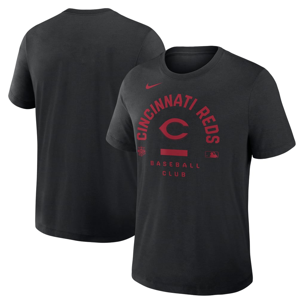 Cincinnati Reds Nike Authentic Collection Early Work Tri-Blend Dri-FIT T-Shirt - Black